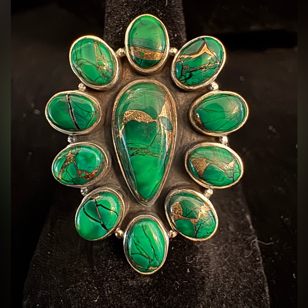 Elegant Green turquoise Women's statement Ring